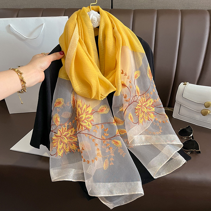Woven Scarf Blanket - Frühling Sommer Einfarbiger Seidenschal Damen Schlichte